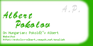 albert pokolov business card